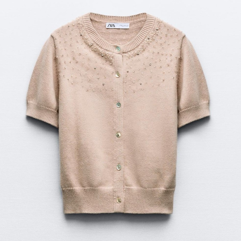 ZARA Women's Jewel Beaded Cardigan, Size Small (Brand New + Tag)